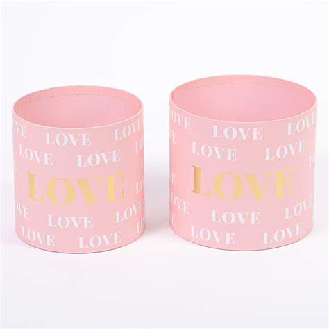 Set Cutii Flori Rotunde Love Roz Pastel W Naturart