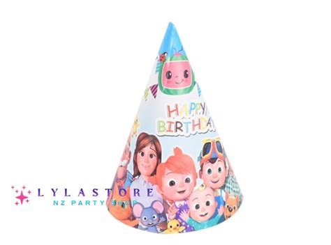 6pcs Cocomelon Jojo Birthday Party Hats Perfect For Parties