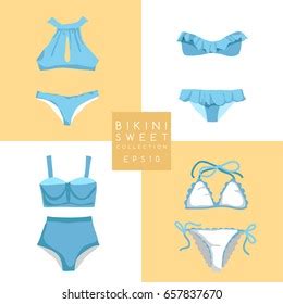 Set Summer Swimsuit Bikini Collection Vector Stock Vector Royalty Free Shutterstock