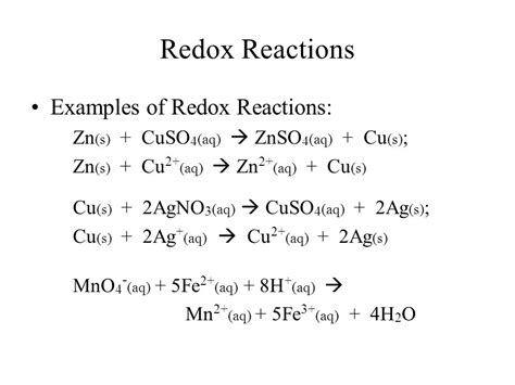 Oxidation Reaction Example