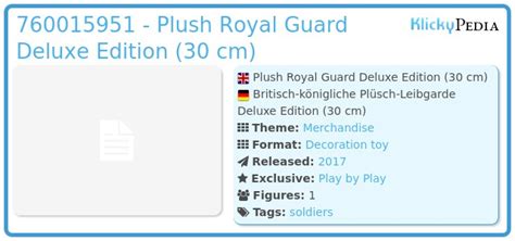 Playmobil Set 760015951 Plush Royal Guard Deluxe Edition 30 Cm