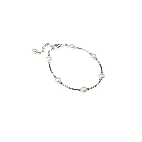 Pulsera De Plata Con Perlas