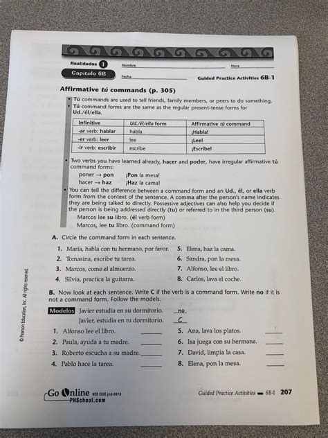 Realidades 3 D Practice Workbook Answer Key 8