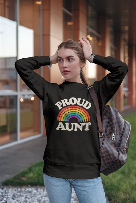 Lgbtq Proud Aunt Auntie Gay Pride Rainbow T Shirt Lgbtq Gift Gift For Proud Aunt Etsy