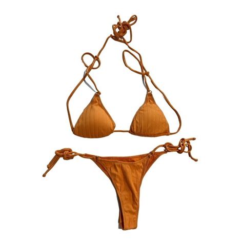 Bikini Lovers Swim Nwt Bikini Lovers Olivia Triangle Bikini In Orange Poshmark