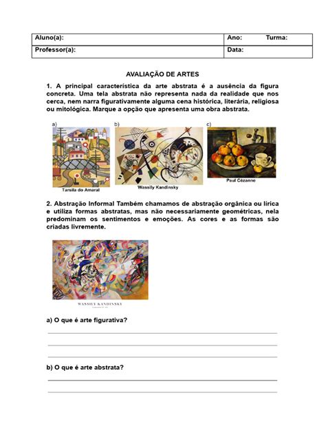 Encontros Da Arte Abstrata Coleções Sattamini - Avaliação sobre Arte Abstrata e Africana | PDF | Arte abstrata | As artes