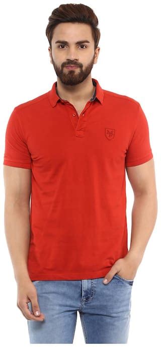 Buy Mufti Mens Slim Fit Polo Solid T Shirt Red Online At Low Prices