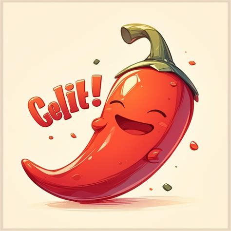 Pimenta Chili Fiery Hot Estilo De Desenho Animado Vetor Premium