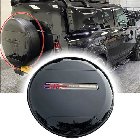 Santorini Black ABS Spare Tire Cover Fits For LR Defender 110 90 130