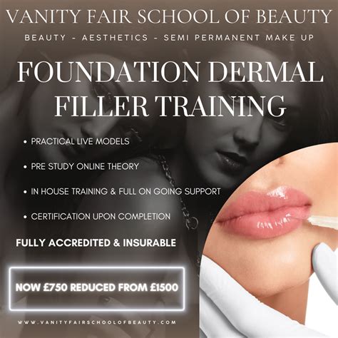 Foundation Dermal Filler Training Course Vanity Fair School Of Beauty