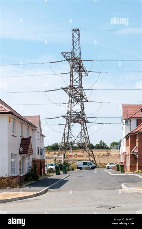 A Transmission Tower Or Electricity Pylon Carries An Overhead Line