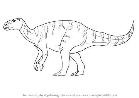 Learn How To Draw A Iguanodon Dinosaurs Step By Step Drawing Tutorials