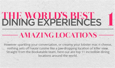 The World's Best Dining Experiences - Amazing Locations #Infographic ...