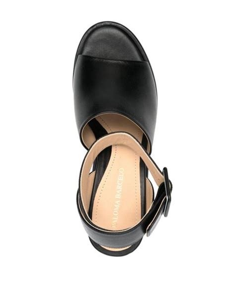 Paloma Barceló Luna 75mm Leather Platform Sandals In Black Lyst