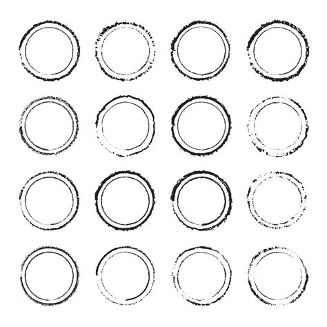 Black Round Grunge Frames Collection Grunge Brush Round Png And