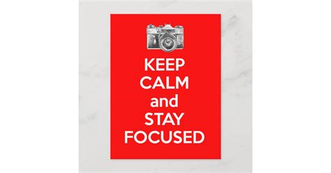 Keep Calm And Stay Focused Postcard Zazzle