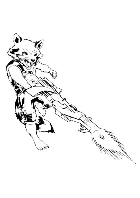 Раскраска енот ракета - 82 фото