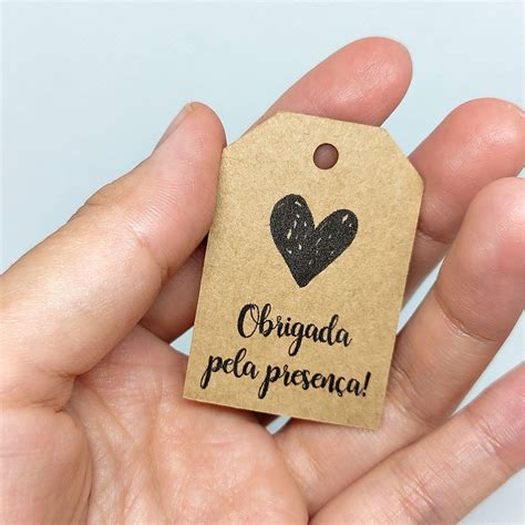 Tag Obrigada Pela Presen A Cm X Cm Shopee Brasil