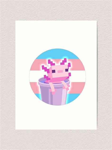 Minecraft Axolotl LGBT Sticker LGBTQ Transgender Flag Art Print For