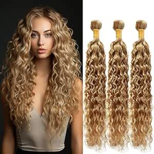 Amazon Raivide P27 613 Honey Blonde Bundles Ombre Kinky Curly Bundles Ombre Highlight