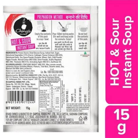 Ching S Secret Hot And Sour Instant Soup Packaging Type Packet Packaging Size Gm At Rs