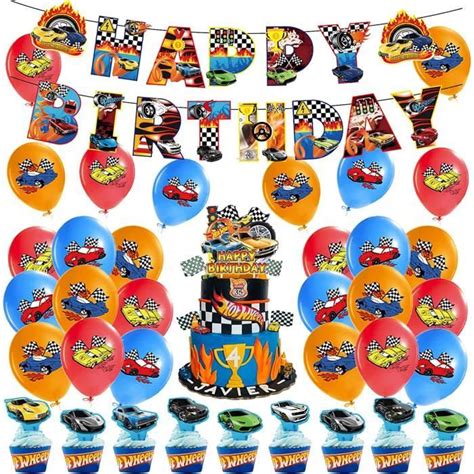 Deco Anniversaire Hot Wheels Anniversaire Décorations Véhicule Ballons Anniversaire Voiture De