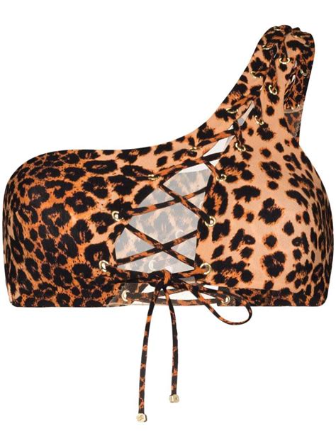 Buy Agent Provocateur Leopard Print One Shoulder Bikini Top Neutrals At 69 Off Editorialist