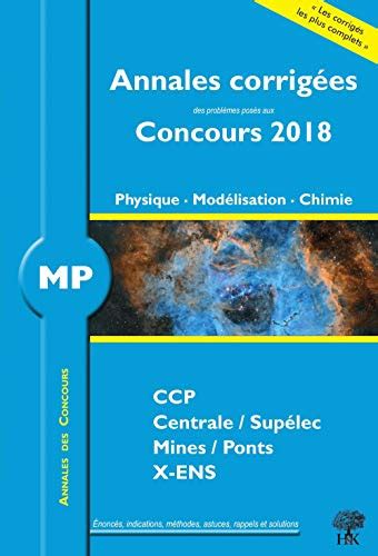 Physique modélisation chimie mp annales corrigées des problèmes