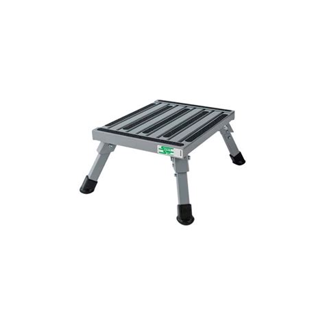 safety step scs silver aluminum platform step  adjustable legs