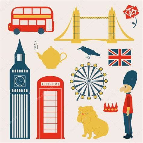 Juego de vectores Londres vector gráfico vectorial meowudesign