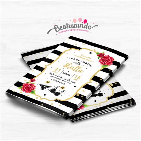 Convite Digital Chá de Lingerie Elo7 Produtos Especiais