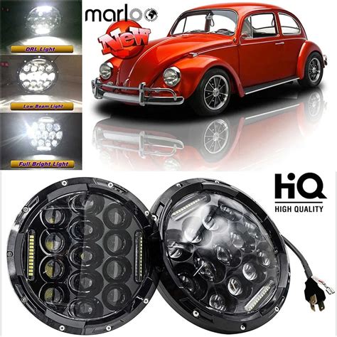 Marloo Car Led Inch Round Headlight Conversion Kit For Vw Beetle