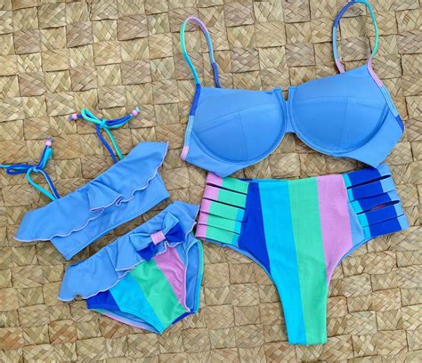 Biquíni Meia Taça Calcinha Hot Pants Tal Mãe Tal Filha Elo7