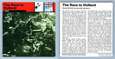 The Race To Holland 1944 War On Land WW2 Edito Service SA 1977 Card