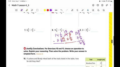 Subtracting Mixed Numbers With Borrowing Youtube