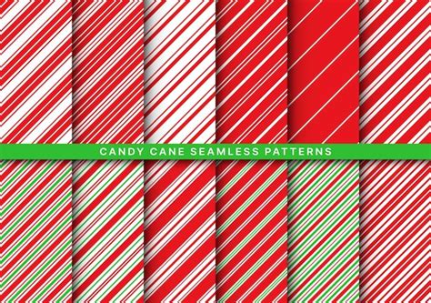 Premium Vector Candy Cane Christmas Pattern Seamless Backgrounds