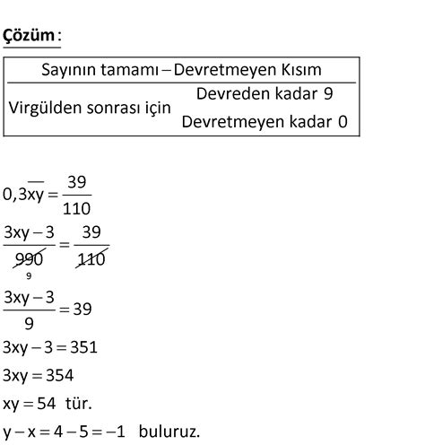 Devirli Ondal K Kesri Evirme Matematik