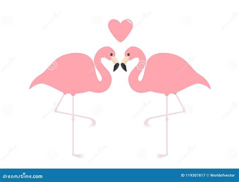 Flamingo Couple Pink Heart Exotic Tropical Bird Zoo Animal Collection