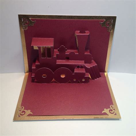 Pop up 3D TRAIN LOCOMOTIVE Greeting CARD Home Décor Handmade - Etsy
