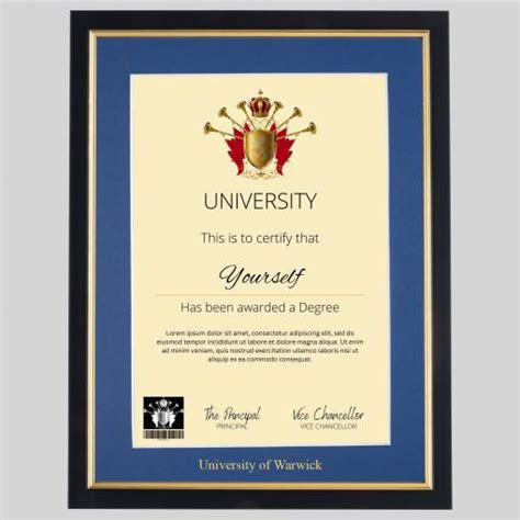 University Of Warwick Graduation Certificate Frame Professional