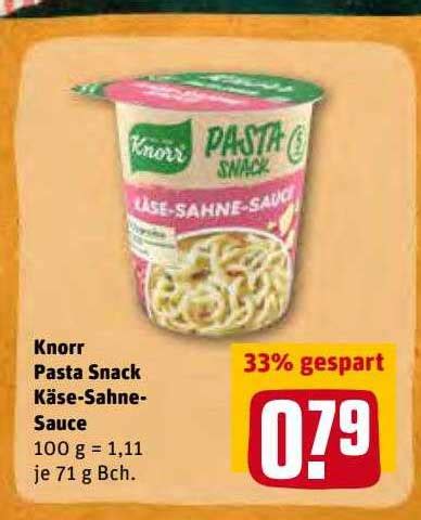 Knorr Pasta Snack K Se Sahne Sauce Angebot Bei Kaufpark