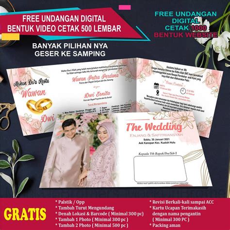 Jual Cetak Undangan Pernikahan Murah Free Photo Undangan Pernikahan