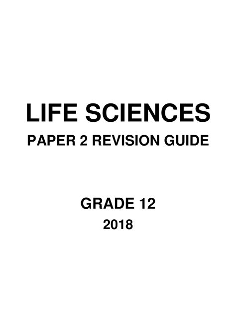 LSC P2 Revision Guide LIFE SCIENCES PAPER 2 REVISION GUIDE GRADE 12