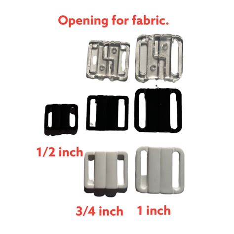 Bikini Bra Bathing Suit Closure Clip Clasp Clicker White Black And Clear Plastic