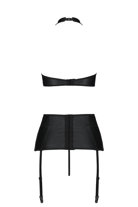 Schwarzes Kunstleder Dessous Set Mit Cut Outs Dessous Sets Club Hot Fashion Odretto