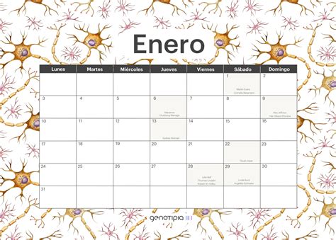 Calendario genético enero 2022 Genotipia