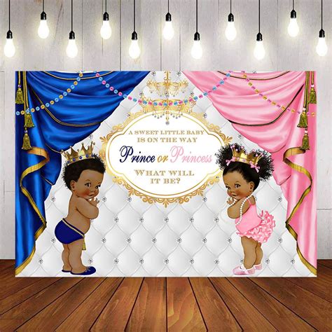 Mocsicka Prince Or Princess Gender Reveal Baby Shower Background Baby