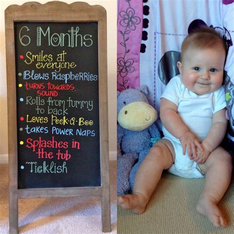 6 Months Baby Chalkboard Half Birthday Baby 6 Month Baby Picture