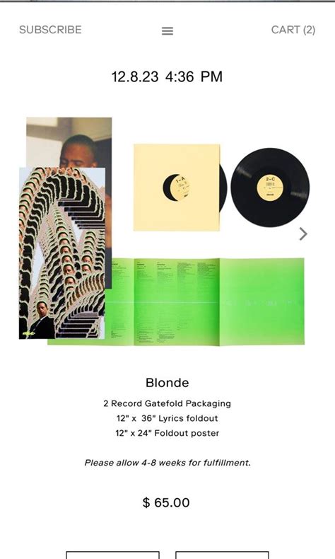 Frank Ocean Blonde Vinyl Album Hobbies Toys Music Media Vinyls On Carousell