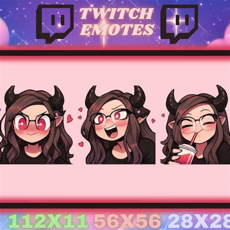 Brunette Girl Twitch Emotes Etsy